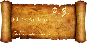 Pór Zalán névjegykártya