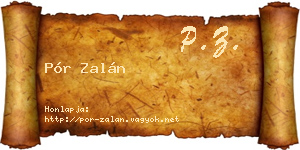Pór Zalán névjegykártya